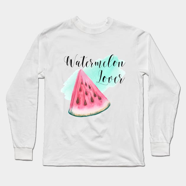 Watermelon lover Long Sleeve T-Shirt by Derevnina_Art